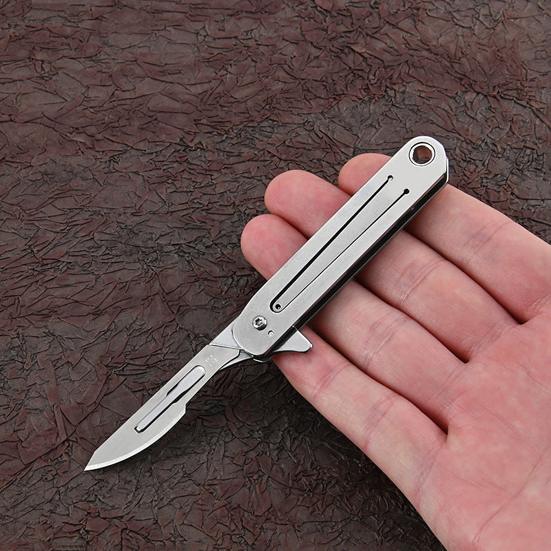 MASALONG MA-TY-020 Cuchillo de arte de apertura rápida de acero inoxidable Mini llavero plegable Cuchillo de papel de corte afilado de hoja pequeña Cuchillo de apertura rápida portátil