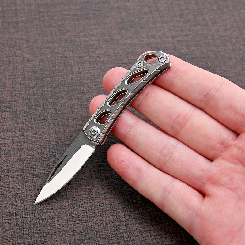 MASALONG MA-TY-063 D2 Steel Folding Knife Titanium Alloy Small Knife Sharp Portable Keychain Hanger Disassembly Express Box Opening Knife Self Defense Fruit Knife