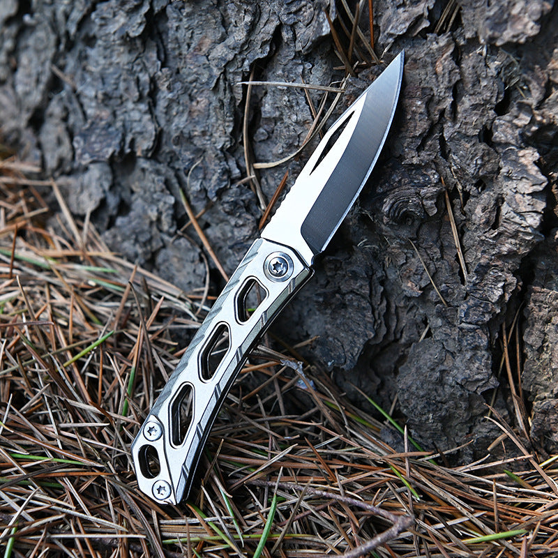 MASALONG MA-TY-063 D2 Steel Folding Knife Titanium Alloy Small Knife Sharp Portable Keychain Hanger Disassembly Express Box Opening Knife Self Defense Fruit Knife