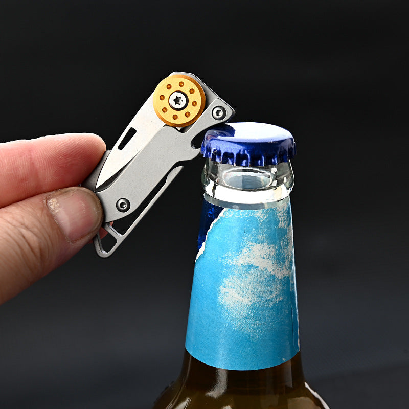 MASALONG MA-TY-038 Mini faca dobrável de aço inoxidável abridor de garrafas faca afiada de autodefesa de aço D2 para exterior faca de abertura de chaveiro portátil