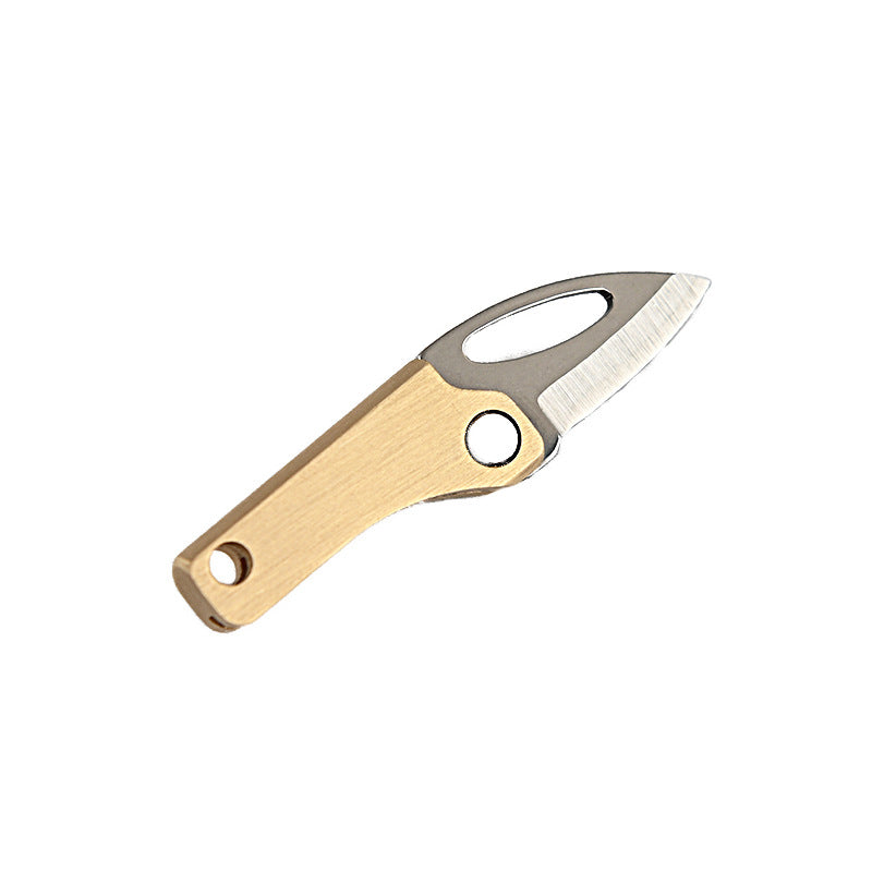 MASALONG MA-TY-004 Brass mini magnetic suction small knife with sharp edge, pocket knife for unpacking express delivery, small folding knife for carrying keychains, hanging accessories, pocket knife
