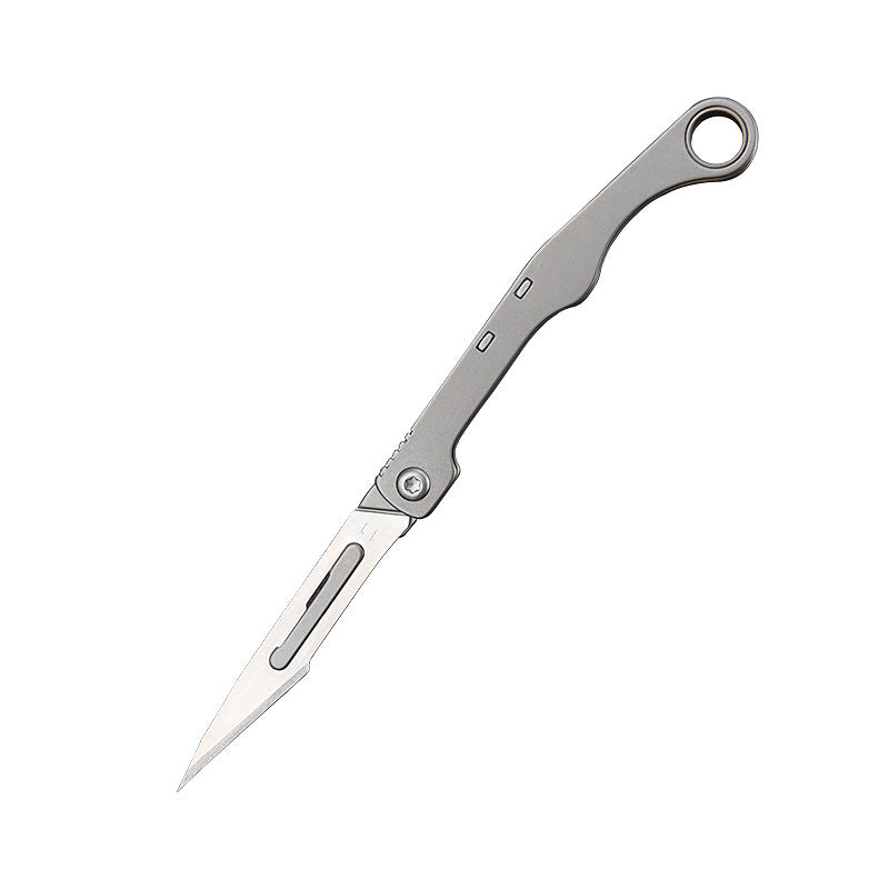 MASALONG MA-TY-028 Titanium alloy Eagle Falcon Mini Knife, Sharp Art Paper Cutting Knife, Interchangeable Blade, Portable Keychain, Express Knife