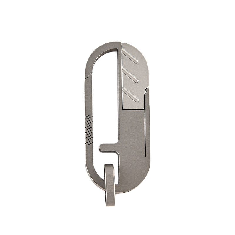 MASALONG MA-TY-055 Faca de chaveiro de liga de titânio, desempacotamento e desembalagem, faca de entrega expressa, chaveiro de carro pendurado na cintura masculino, faca invisível de inserção e extração