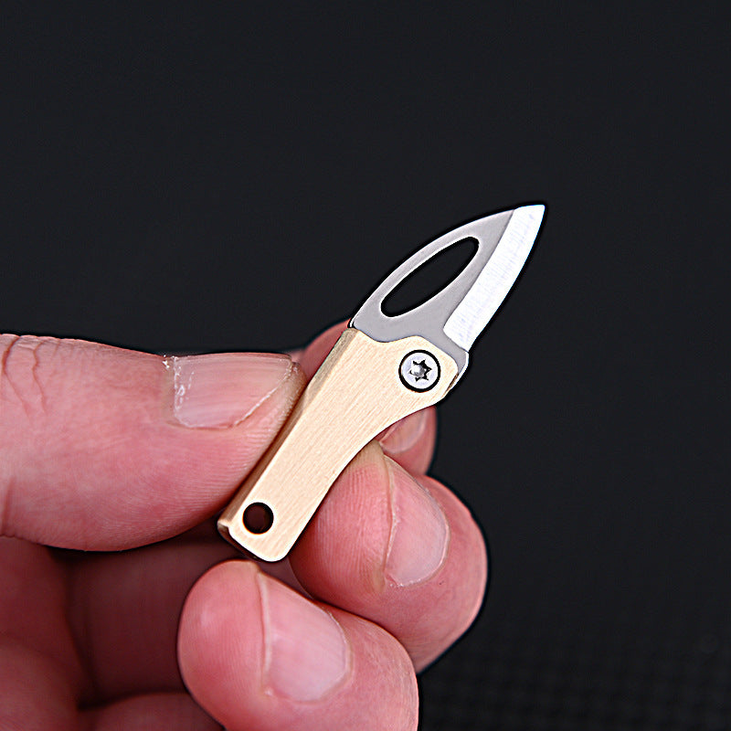 MASALONG MA-TY-004 Brass mini magnetic suction small knife with sharp edge, pocket knife for unpacking express delivery, small folding knife for carrying keychains, hanging accessories, pocket knife