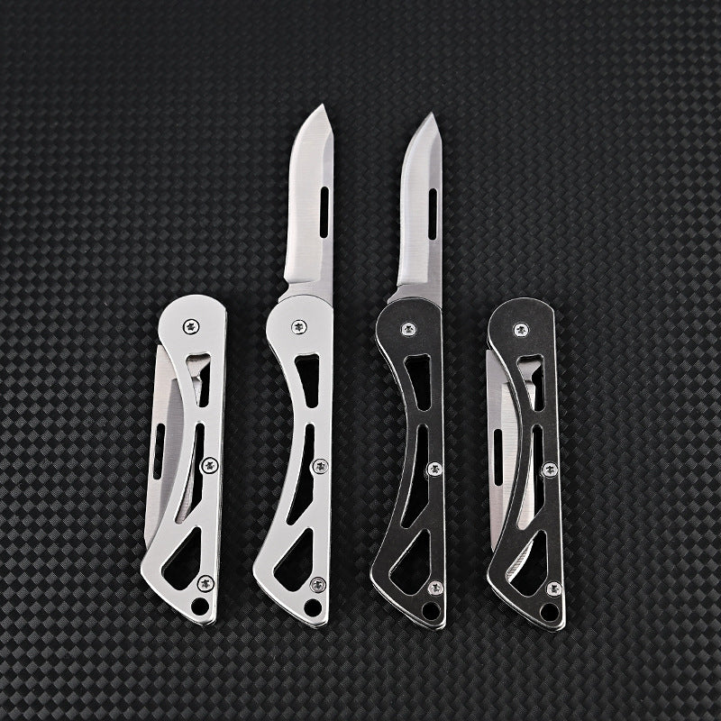 MASALONG MA-TY-033 Mini faca dobrável de aço inoxidável, faca portátil afiada para atividades ao ar livre, faca de frutas de autodefesa, chaveiro portátil, desempacotamento, faca de entrega expressa