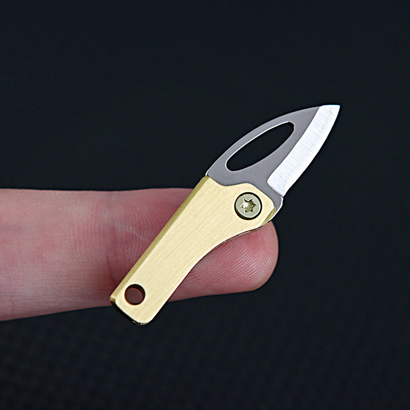 MASALONG MA-TY-004 Brass mini magnetic suction small knife with sharp edge, pocket knife for unpacking express delivery, small folding knife for carrying keychains, hanging accessories, pocket knife