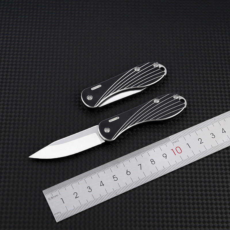 MASALONG MA-TY-049 Black Butterfly Knife, Sharp Stainless Steel Mini Folding Knife, Portable Keychain, Hanging Accessories, Unpacking, Express Delivery, Box Opening Knife, Fruit Knife