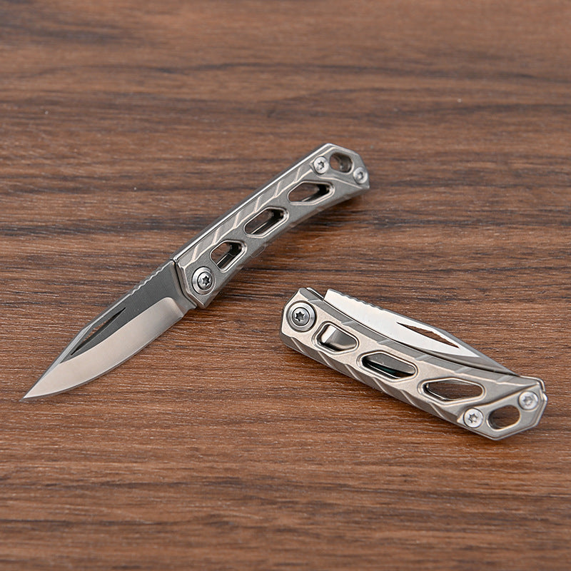 MASALONG MA-TY-063 D2 Steel Folding Knife Titanium Alloy Small Knife Sharp Portable Keychain Hanger Disassembly Express Box Opening Knife Self Defense Fruit Knife