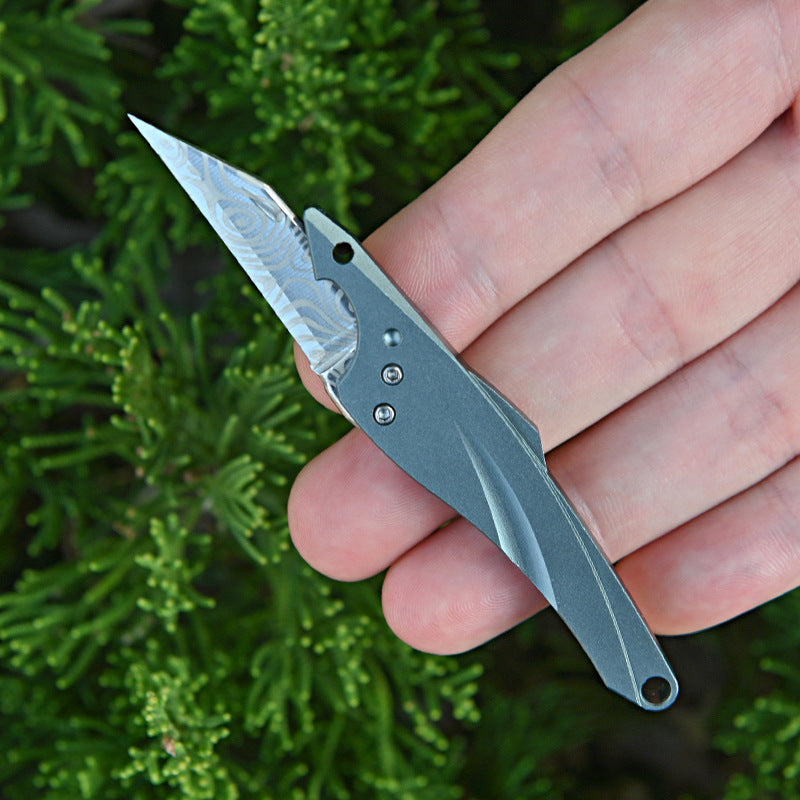 MASALONG MA-TY-070 Cuchillo Blue Fin original, mini cuchillo afilado con llavero, cuchillo portátil para abrir cajas exprés sin embalaje, cuchillo portátil de autodefensa para frutas