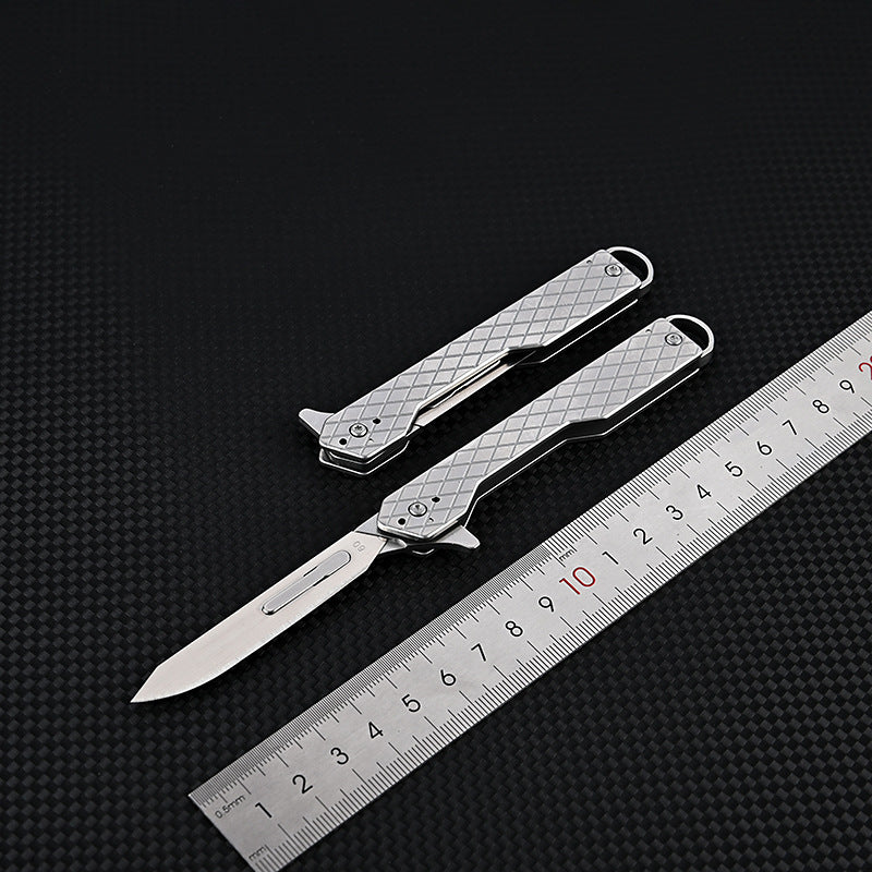 MASALONG MA-TY-052 60 blade art knife, paper cutting blade, sharp stainless steel folding knife, replaceable blade, portable keychain, unboxing knife
