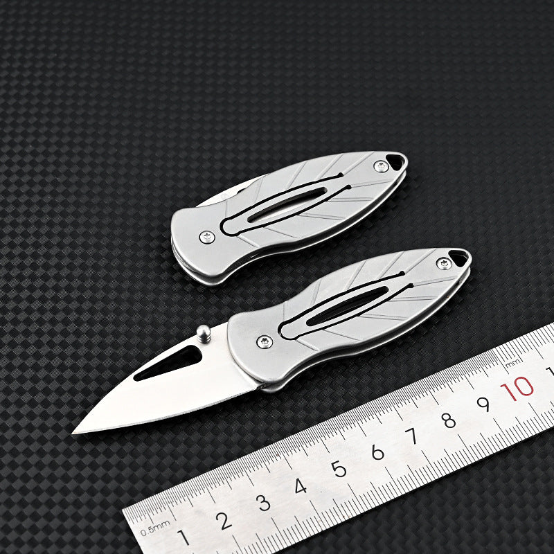 MASALONG MA-TY-050 D2 Cuchillo plegable pequeño de acero, llavero portátil, caja abierta, cuchillo afilado para frutas, cuchillo portátil para exteriores, autodefensa
