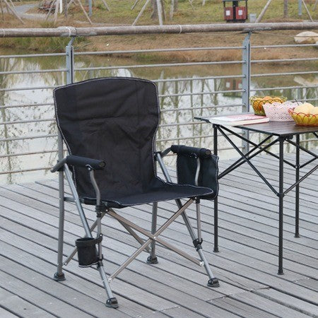 MA-YF-001 Cadeira de praia dobrável portátil com apoio de braço grande para exterior, cadeira de diretor de acampamento para carro e lazer, encosto confortável