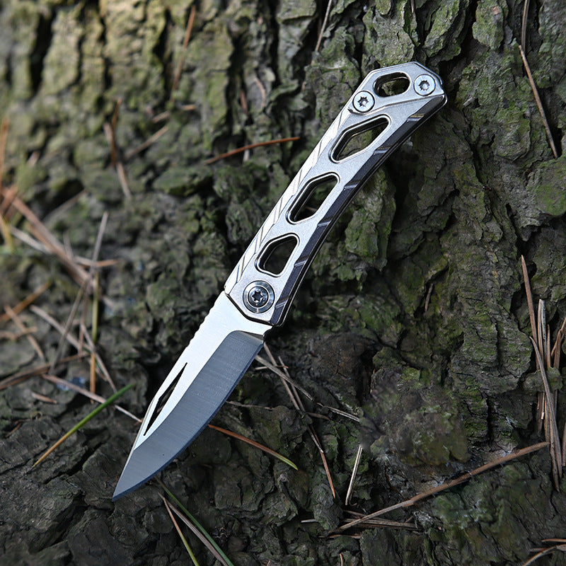 MASALONG MA-TY-063 D2 Steel Folding Knife Titanium Alloy Small Knife Sharp Portable Keychain Hanger Disassembly Express Box Opening Knife Self Defense Fruit Knife