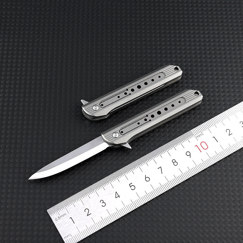 MASALONG MA-TY-044 Mini faca de liga de titânio, faca dobrável de aço D2 afiada, chaveiro portátil, desempacotamento, faca de entrega expressa, faca de frutas de autodefesa