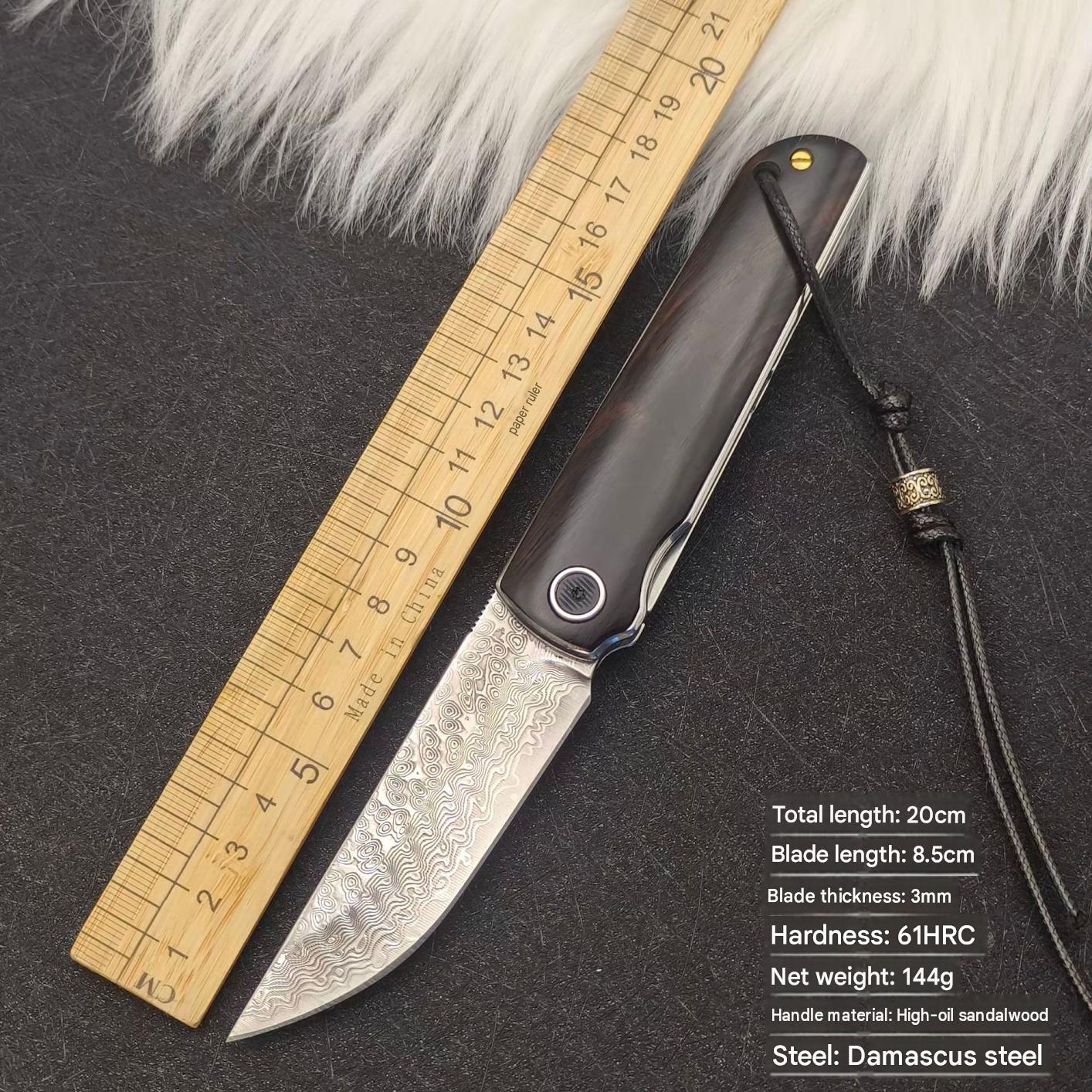 MASALONG Damascus VG10 Folding Knife - EDC Outdoor Utility & Camping