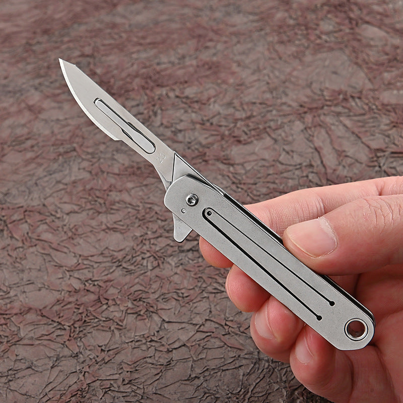 MASALONG MA-TY-020 Cuchillo de arte de apertura rápida de acero inoxidable Mini llavero plegable Cuchillo de papel de corte afilado de hoja pequeña Cuchillo de apertura rápida portátil