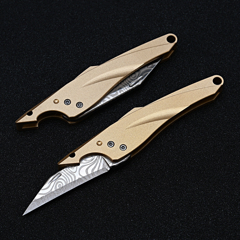 MASALONG MA-TY-070 Cuchillo Blue Fin original, mini cuchillo afilado con llavero, cuchillo portátil para abrir cajas exprés sin embalaje, cuchillo portátil de autodefensa para frutas