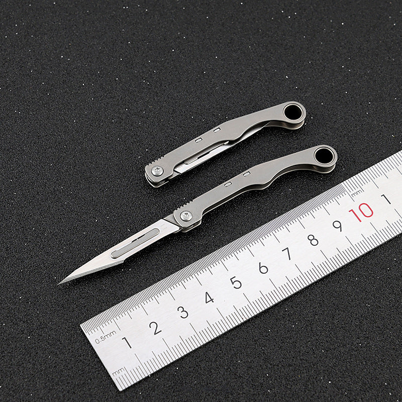 MASALONG MA-TY-028 Titanium alloy Eagle Falcon Mini Knife, Sharp Art Paper Cutting Knife, Interchangeable Blade, Portable Keychain, Express Knife