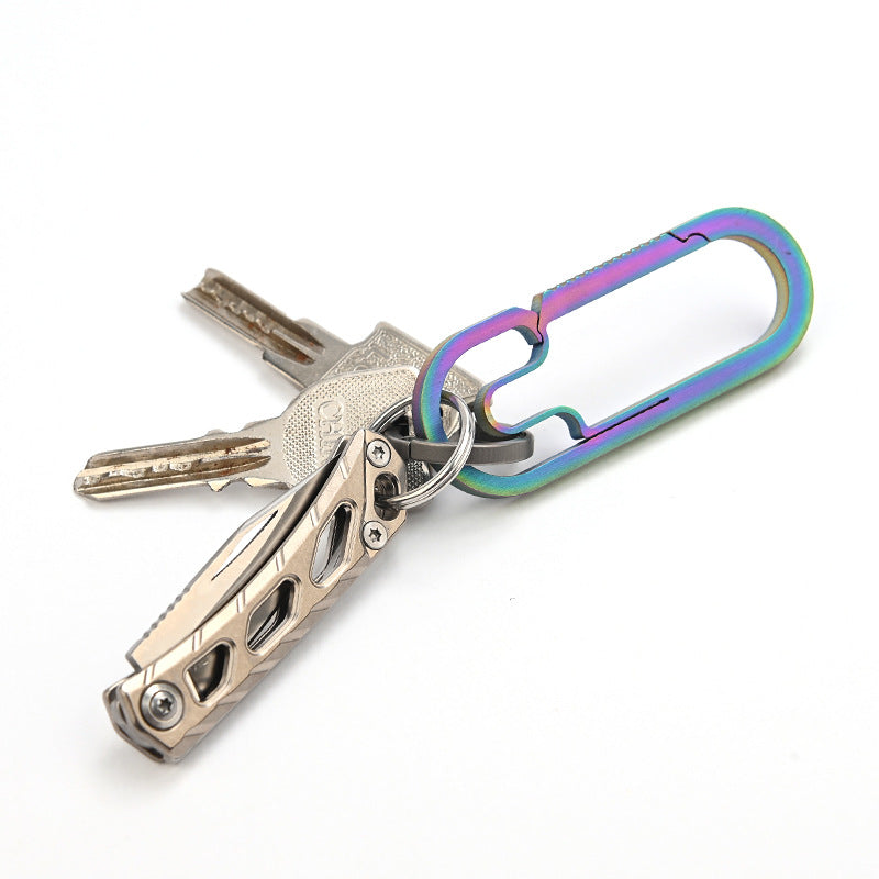 MASALONG MA-TY-063 D2 Steel Folding Knife Titanium Alloy Small Knife Sharp Portable Keychain Hanger Disassembly Express Box Opening Knife Self Defense Fruit Knife