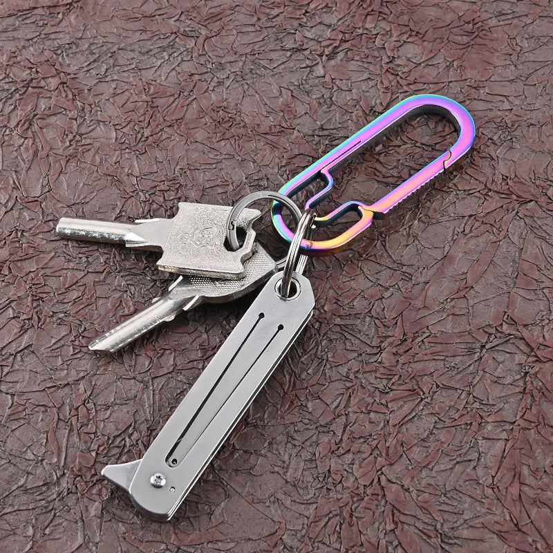 MASALONG MA-TY-020 Cuchillo de arte de apertura rápida de acero inoxidable Mini llavero plegable Cuchillo de papel de corte afilado de hoja pequeña Cuchillo de apertura rápida portátil