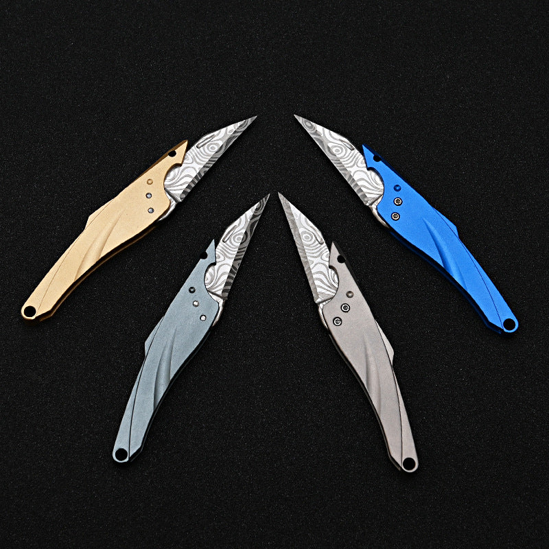 MASALONG MA-TY-070 Cuchillo Blue Fin original, mini cuchillo afilado con llavero, cuchillo portátil para abrir cajas exprés sin embalaje, cuchillo portátil de autodefensa para frutas