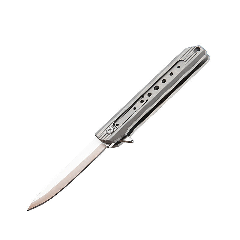 MASALONG MA-TY-044 Mini faca de liga de titânio, faca dobrável de aço D2 afiada, chaveiro portátil, desempacotamento, faca de entrega expressa, faca de frutas de autodefesa