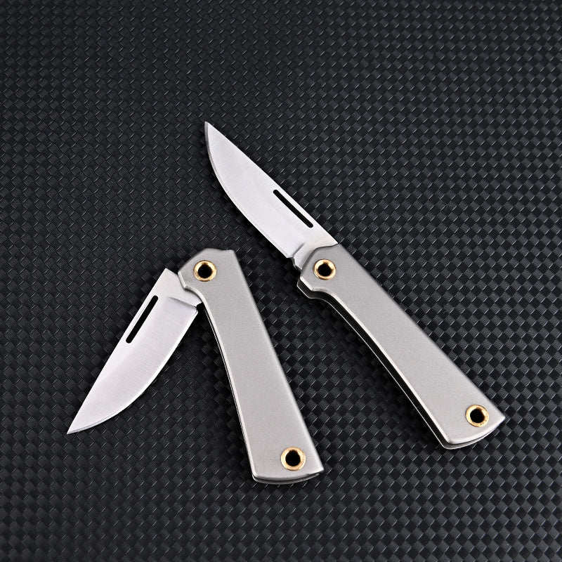 MASALONG MA-TY-029 Titanium alloy folding blade, high hardness mini knife, portable keychain, express delivery knife, outdoor fruit knife for self-defense