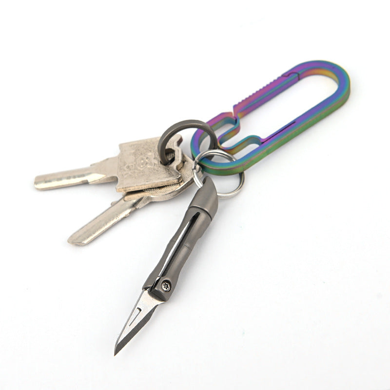 MASALONG MA-TY-060 Titanium alloy bamboo joint knife mini folding knife portable EDC keychain pendant disassembly express box opening knife sharp