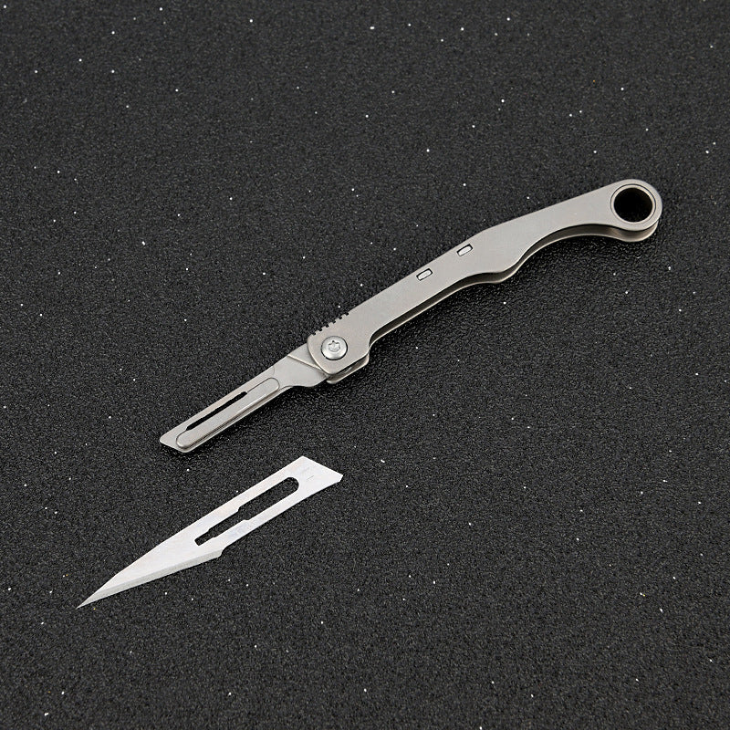 MASALONG MA-TY-028 Titanium alloy Eagle Falcon Mini Knife, Sharp Art Paper Cutting Knife, Interchangeable Blade, Portable Keychain, Express Knife