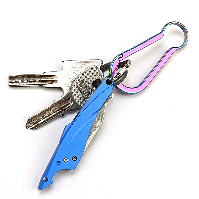 MASALONG MA-TY-070 Cuchillo Blue Fin original, mini cuchillo afilado con llavero, cuchillo portátil para abrir cajas exprés sin embalaje, cuchillo portátil de autodefensa para frutas