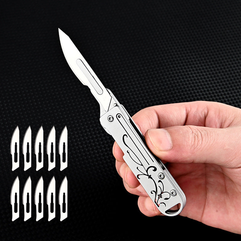 MASALONG MA-TY-025 Chinese style orchid stainless steel art knife, sharp cutting paper knife, portable keychain, unboxing and unpacking, express delivery knife