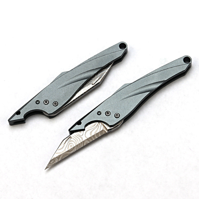MASALONG MA-TY-070 Cuchillo Blue Fin original, mini cuchillo afilado con llavero, cuchillo portátil para abrir cajas exprés sin embalaje, cuchillo portátil de autodefensa para frutas