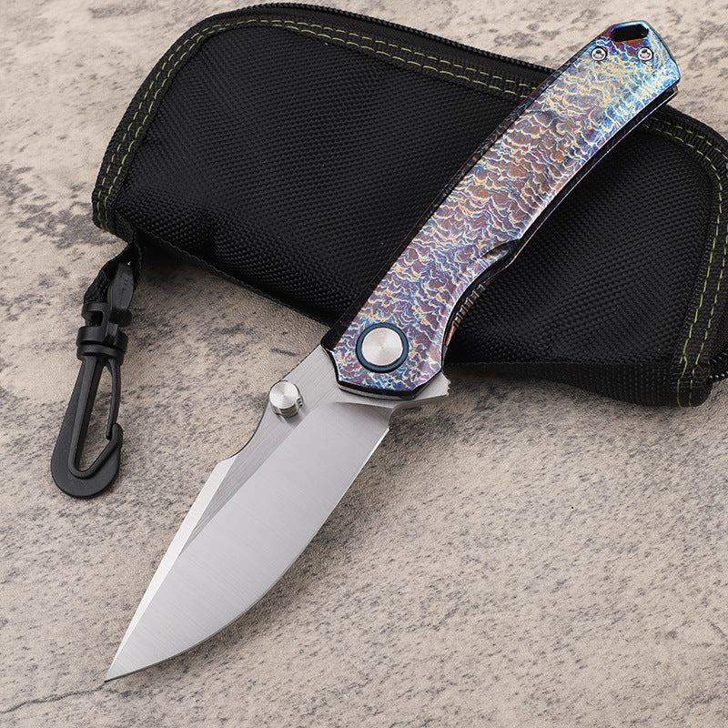 MASALONG VG10 Folding Pocket Knife - Titanium & Ironwood EDC Utility KNI-FD-018
