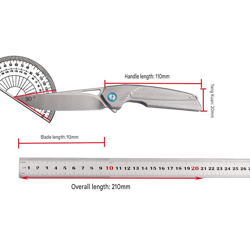 MASALONG D2 Steel Bearing EDC Folding Knife - Titanium Handle Outdoor Utility KNI-FD-010