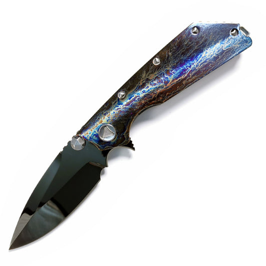Masalong MH250 High hardness M390 outdoor folding knife, portable camping knife, DLC titanium burning process
