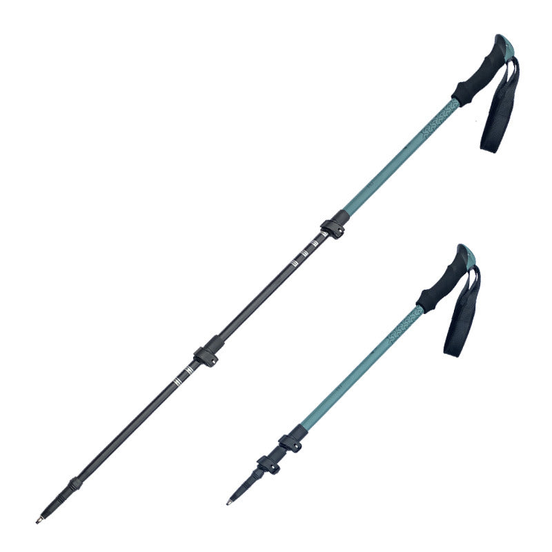 MA-QLM-004 Bastão de caminhada com fivela de metal telescópica de liga de alumínio para caminhadas ao ar livre e trekking em montanhas de neve