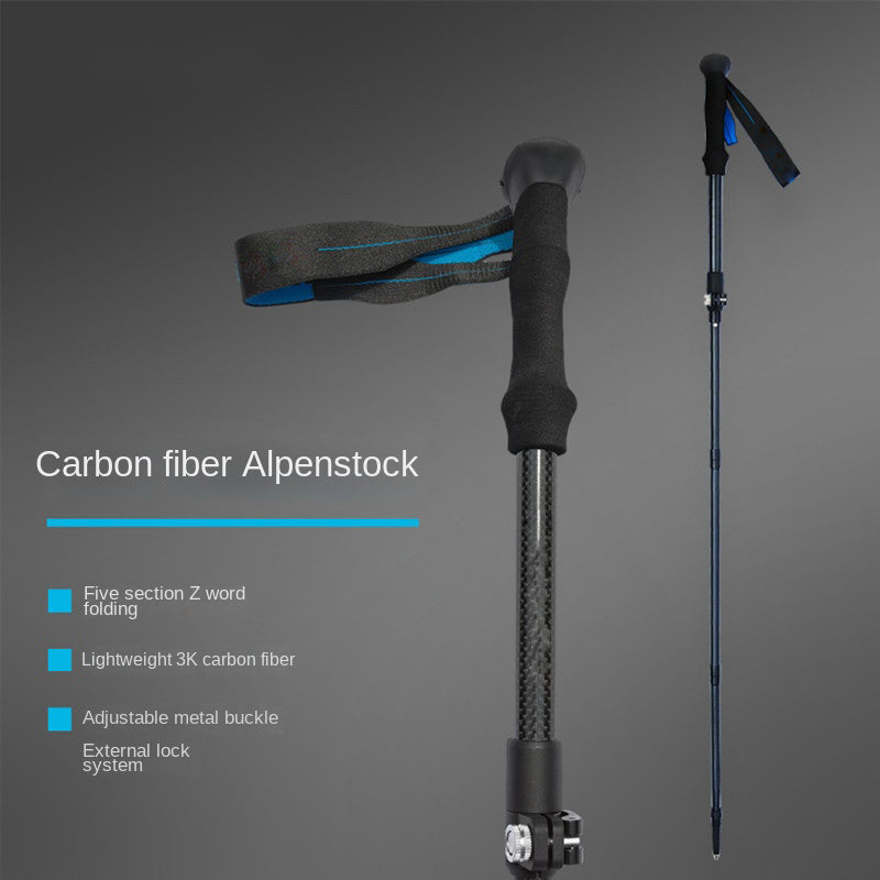 MA-QLM-006 Dobrável S01 Escalada Bastão 3K Fibra de Carbono Escalada Bastão Fivela de Metal Elástico Fibra de Carbono