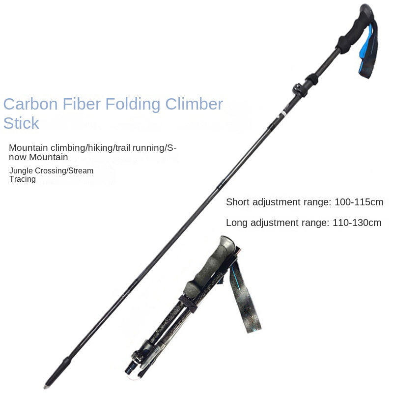 MA-QLM-006 Dobrável S01 Escalada Bastão 3K Fibra de Carbono Escalada Bastão Fivela de Metal Elástico Fibra de Carbono