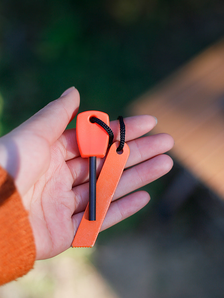 Encendedor de pedernal sólido tipo sándwich pequeño para equipos de supervivencia al aire libre, varilla de ignición impermeable para acampar MA-WY-023, tira de magnesio, varilla de magnesio