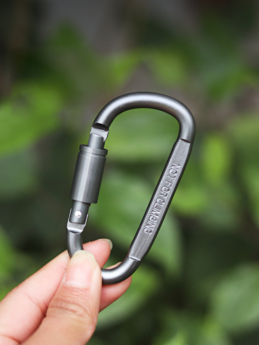 Liga de alumínio de alta qualidade MA-WY-024 Fivela de suspensão rápida em forma de D Fivela de escalada em forma de D Fivela de suspensão rápida cinza