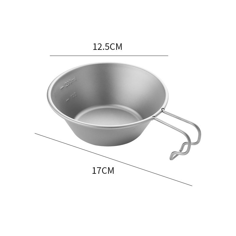 Cuenco plegable para nieve de titanio puro para exteriores MA-XXT-013, cuenco para arroz, cuenco portátil de titanio puro, vajilla especial para picnic y acampada
