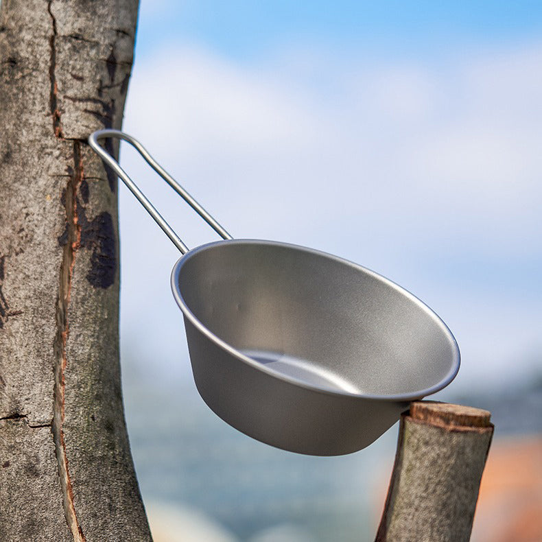 Cuenco plegable para nieve de titanio puro para exteriores MA-XXT-013, cuenco para arroz, cuenco portátil de titanio puro, vajilla especial para picnic y acampada