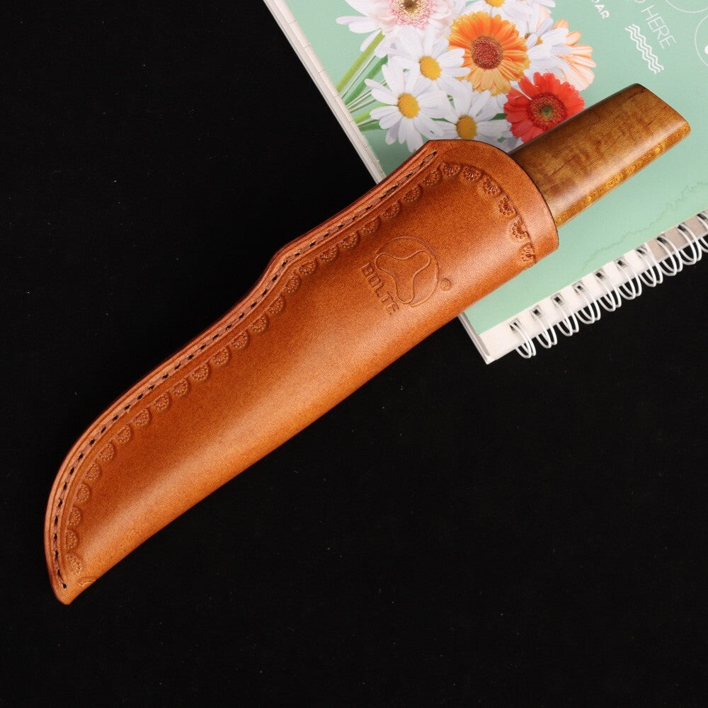 Outdoor survival straight knife 14C28N steel Blade (Second-hand inventory collectible knives)