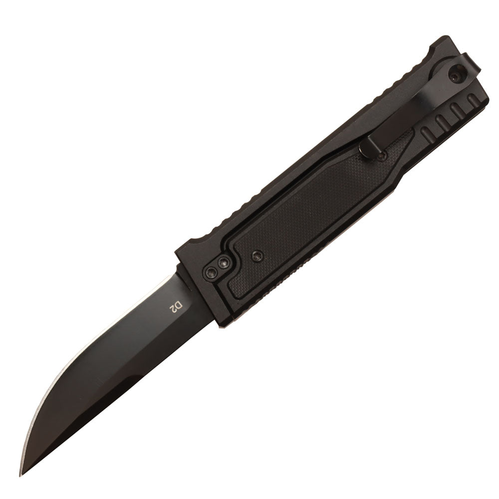 MASALONG Survival Camping D2 Folding Knife Outdoor Edc Tactical Knife with Aviation Aluminum Alloy Tool Handle in Titanium Plating kni265 gravity knife