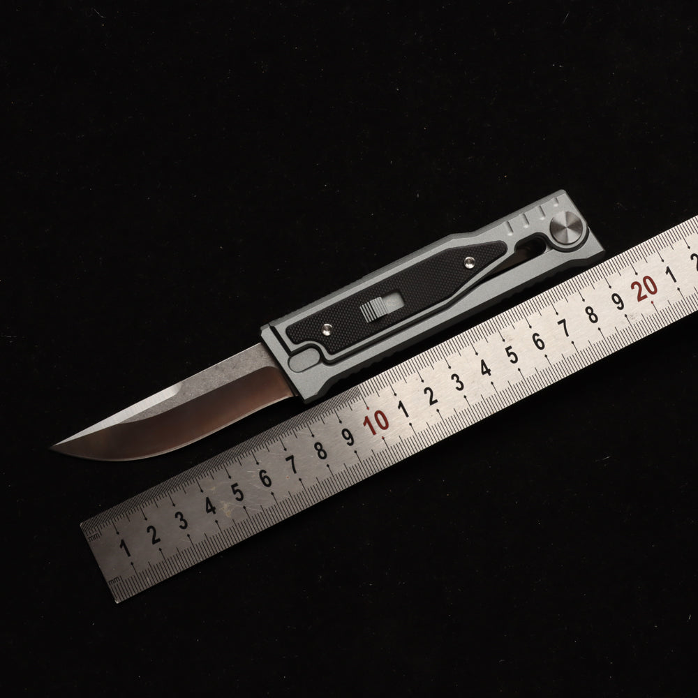 MASALONG Survival Camping D2 Folding Knife Outdoor Edc Tactical Knife with Aviation Aluminum Alloy Tool Handle in Titanium Plating kni265 gravity knife