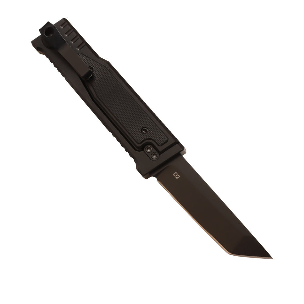 MASALONG Survival Camping D2 Folding Knife Outdoor Edc Tactical Knife with Aviation Aluminum Alloy Tool Handle in Titanium Plating kni265 gravity knife