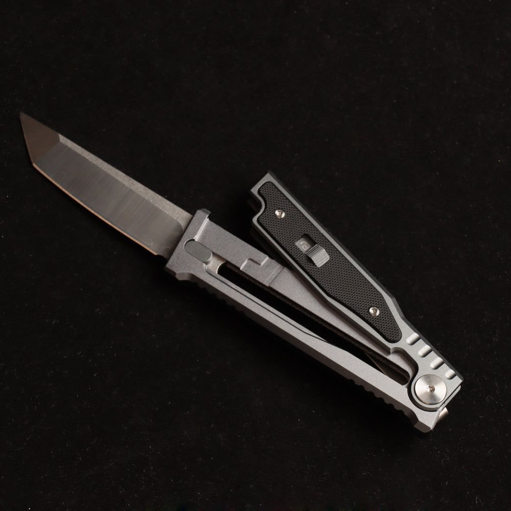MASALONG Survival Camping D2 Folding Knife Outdoor Edc Tactical Knife with Aviation Aluminum Alloy Tool Handle in Titanium Plating kni265 gravity knife