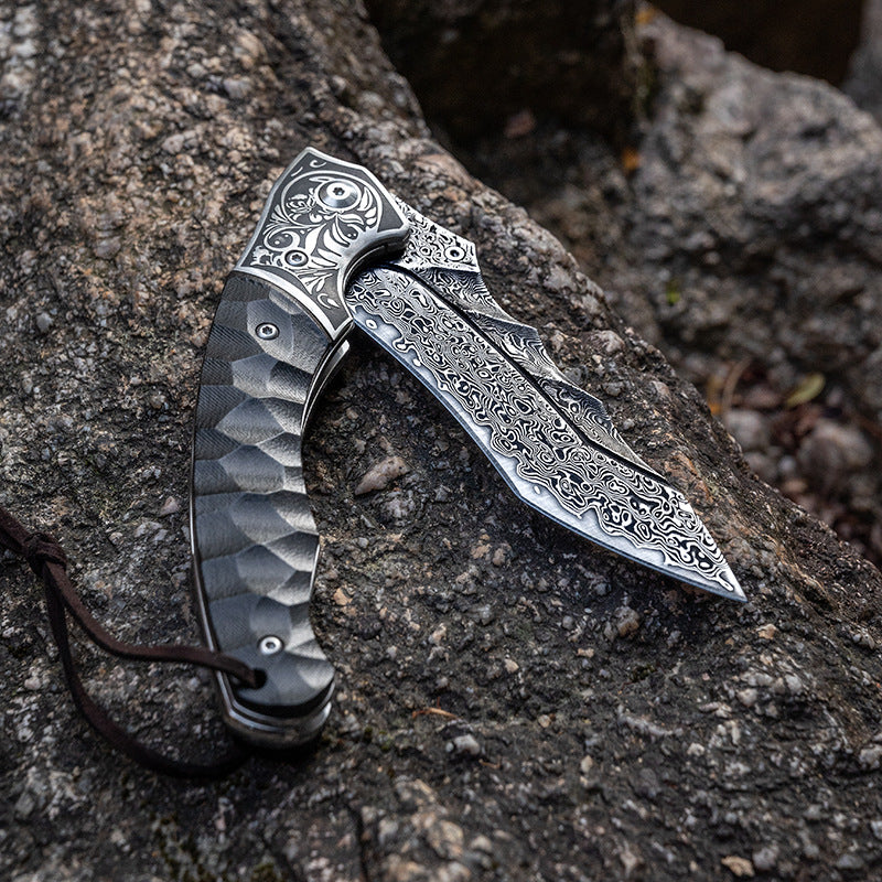 kni280 67th floor VG10 Damascus high hardness outdoor field self-defense tactical folding knife