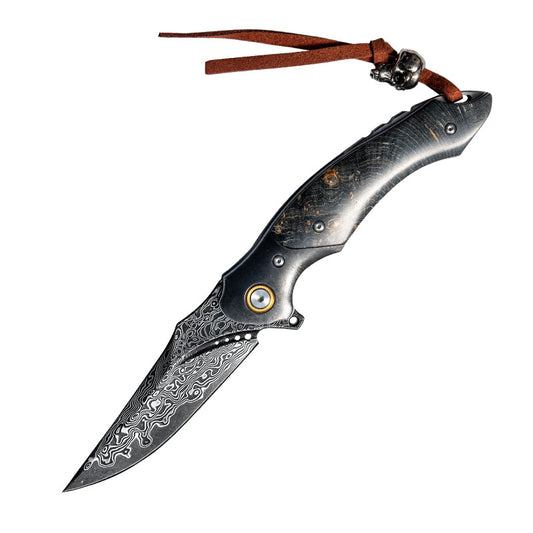 Kni282 Outdoor Folding Knife Camping Wilderness Survival Portable Knife 73 Layer VG10 High Hardness Stable Wood Handle Outdoor Knife