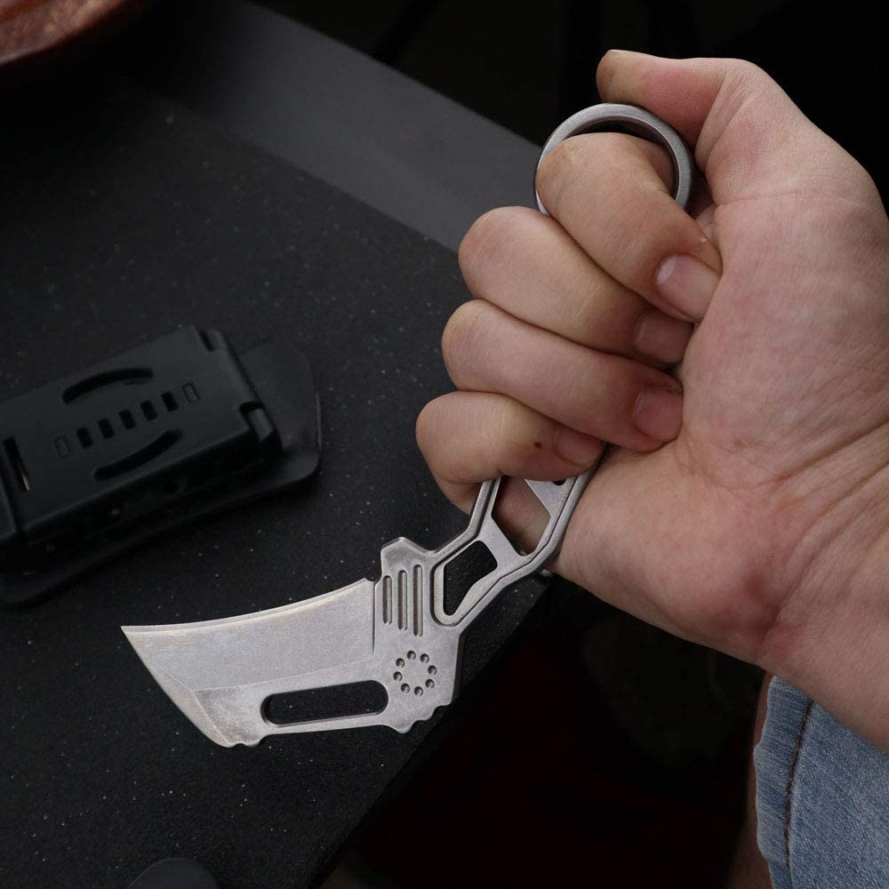 MASALONG KNI186 Cuchillo de garra Haima con mango hueco de karambit y funda de kydex